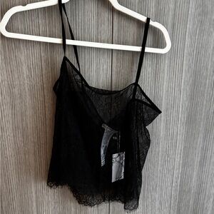 Mango Black Lace Cami Top